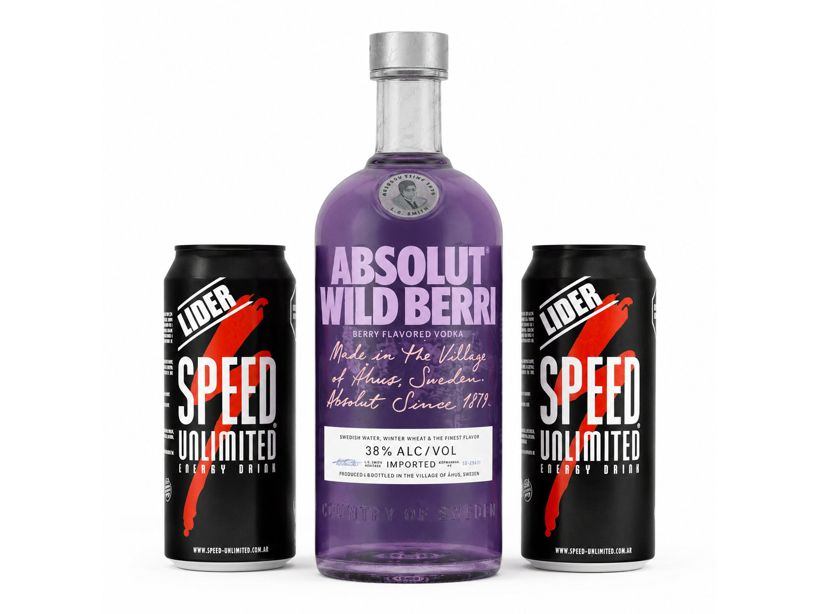 01 Absolut Frutos Rojos 700 ML + 02 Speed XL