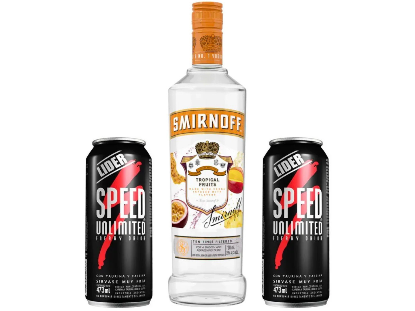 01 Smirnoff Maracuyá 750 ML + 02 Speed XL