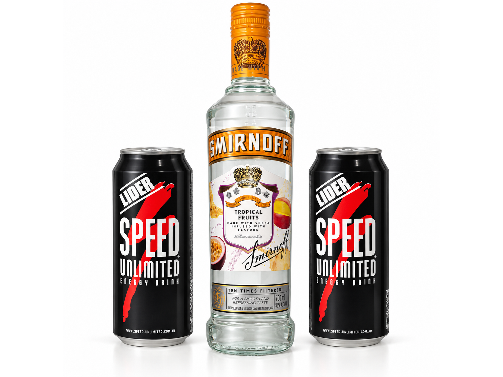 01 Smirnoff Maracuyá 750 ML + 02 Speed XL