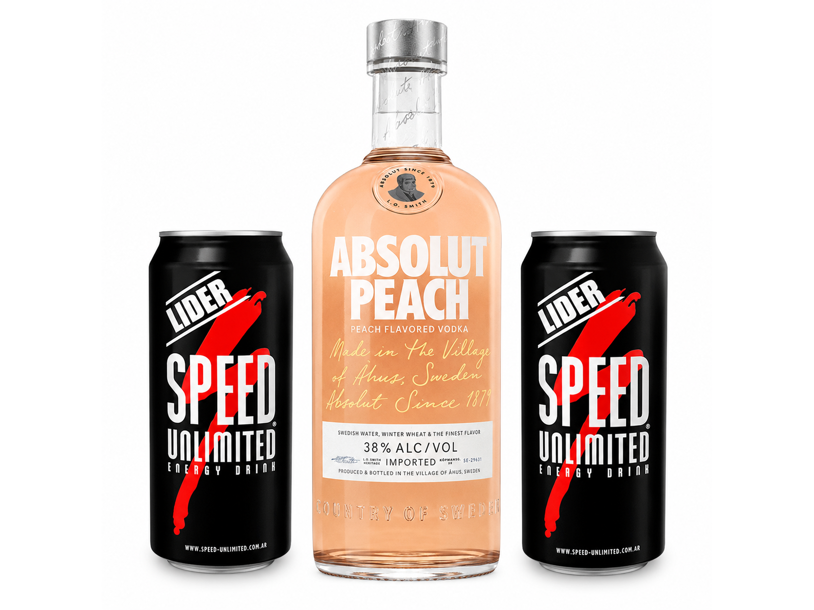 01 Absolut Durazno 700 ML + 02 Speed XL