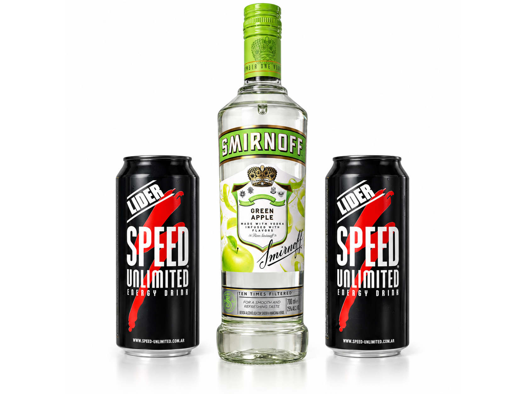01 Smirnoff Manzana Verde 750 ML + 02 Speed XL