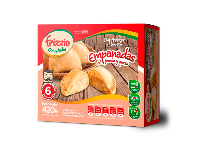 Empanadas de Jamón y Queso (6 Unidades)