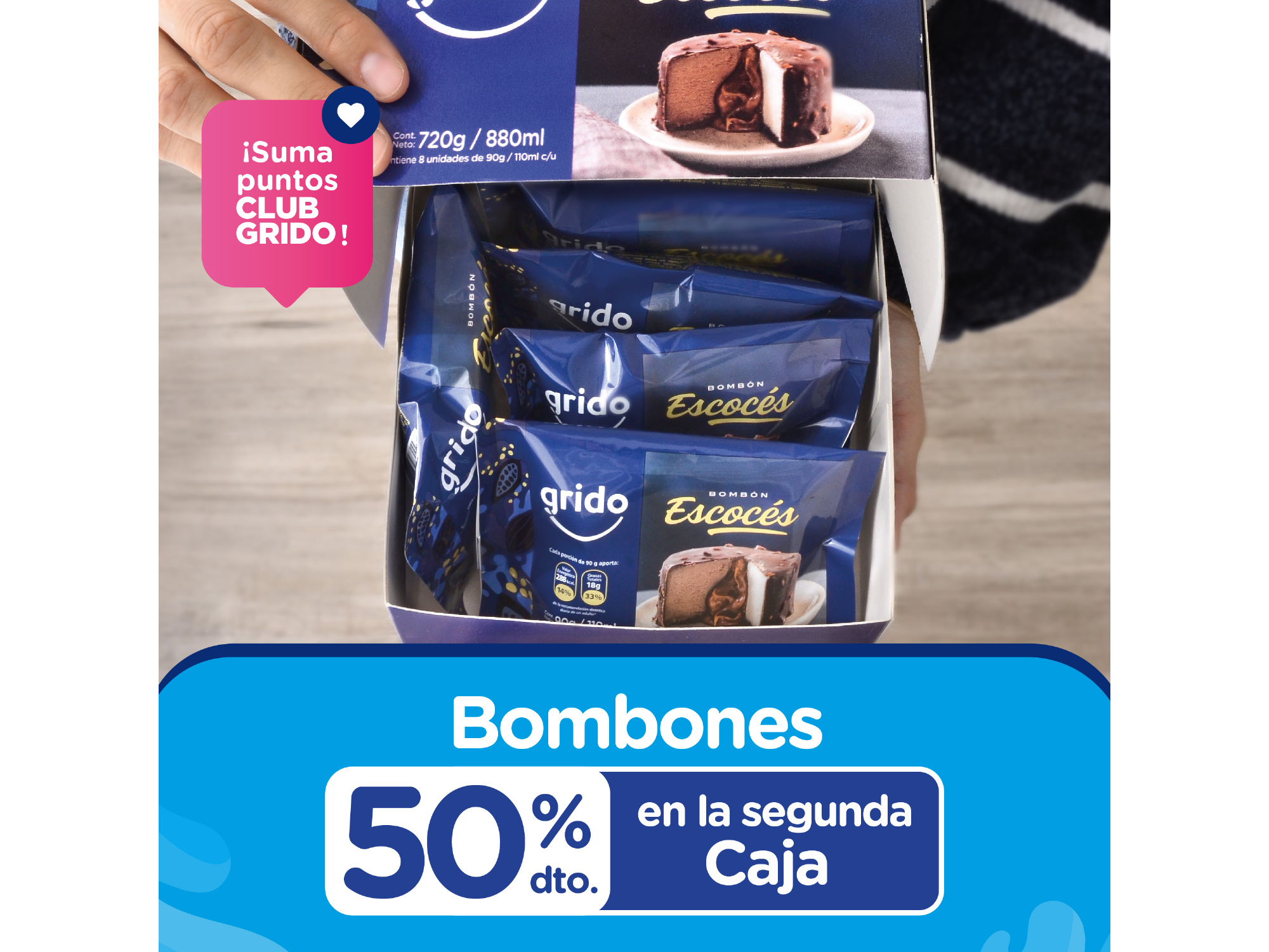 Promo 50% en la segunda unidad BOMBONES
