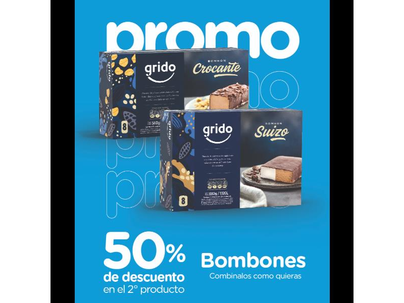 Promo 50% en la segunda unidad BOMBONES