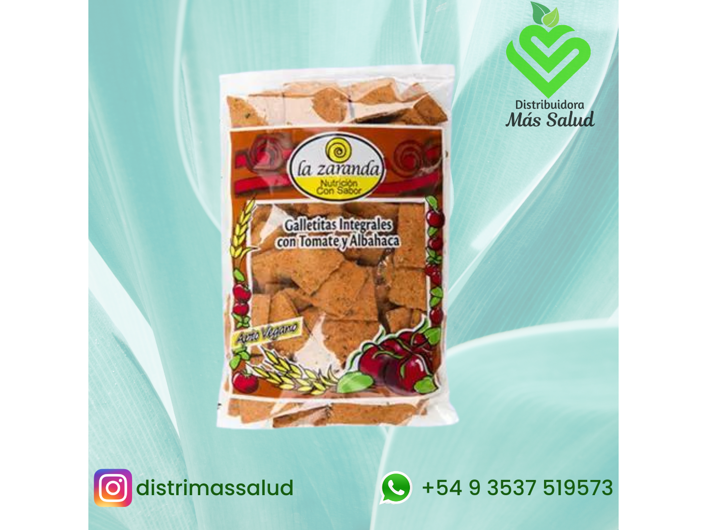 Galletitas Integrales Tomate y Albahaca x 200 grs