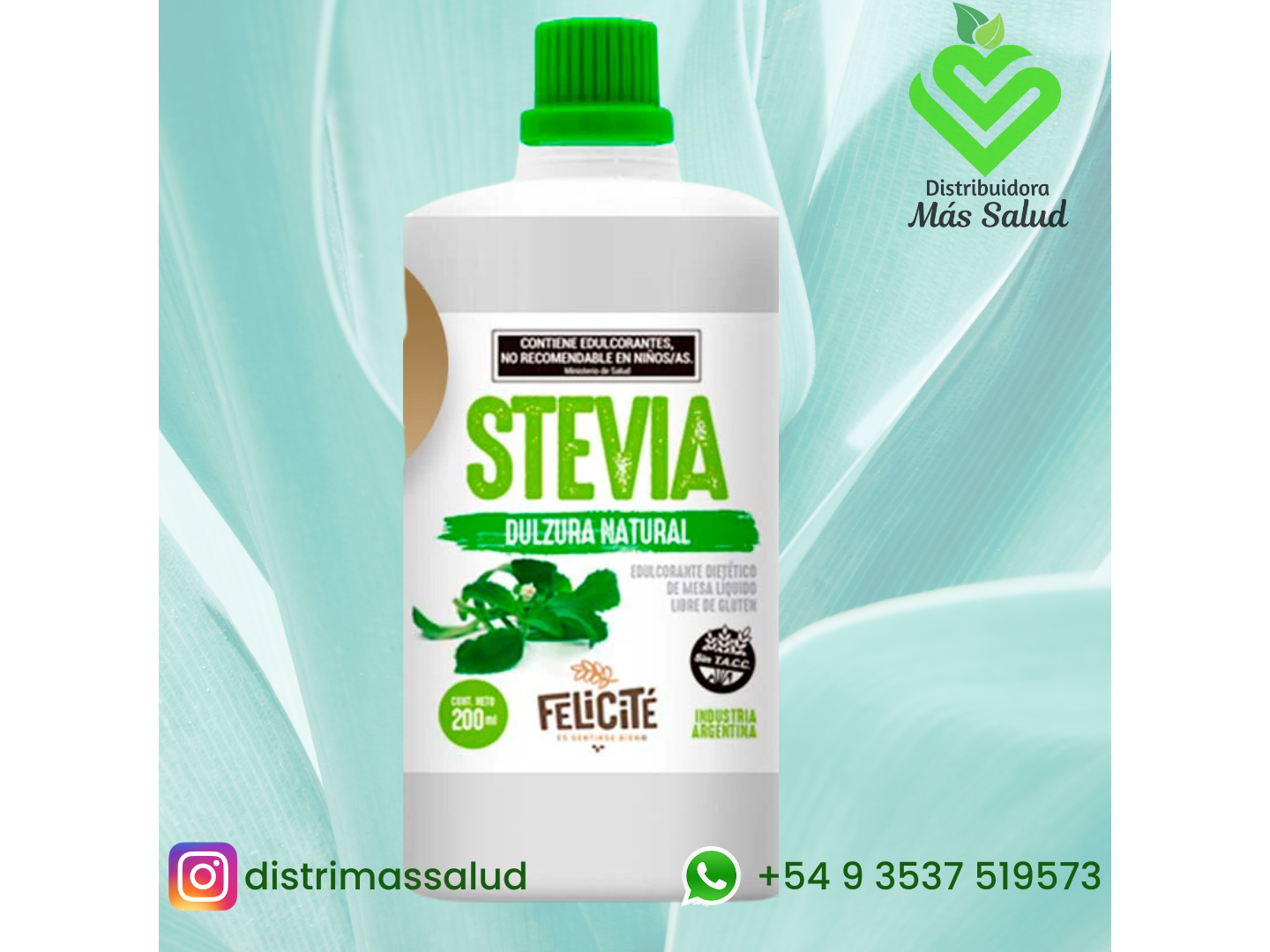 Edulcorante Stevia liquido 200cc.