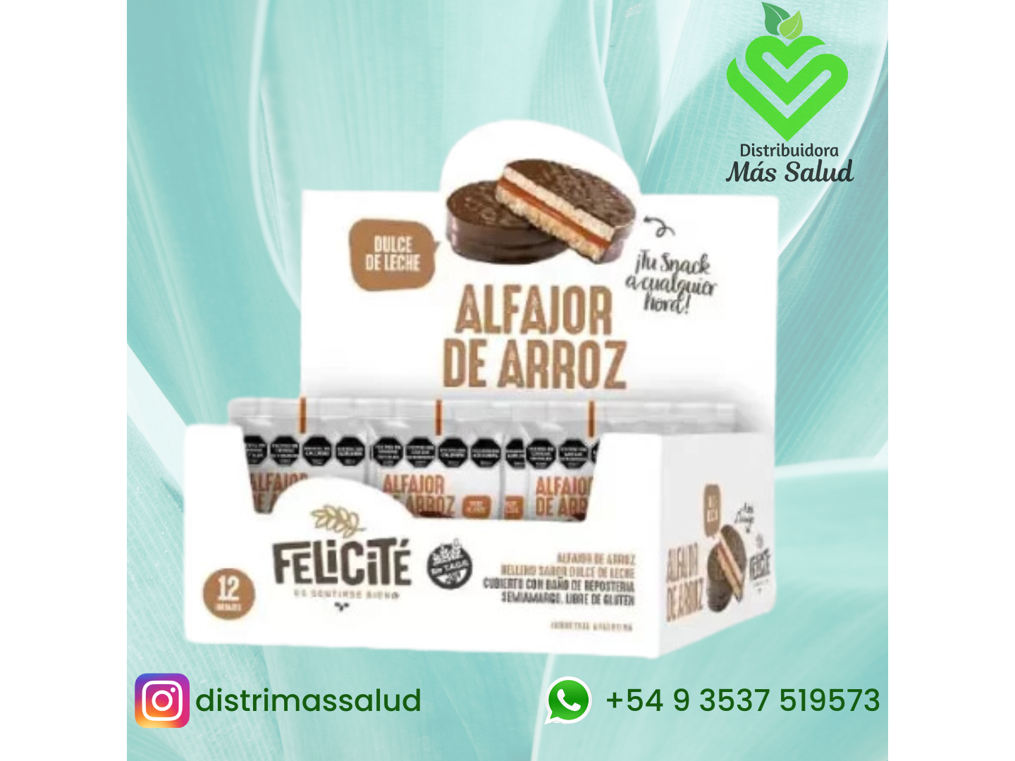 Alfajor de arroz Dulce de leche x 23gr x 12 Ud.