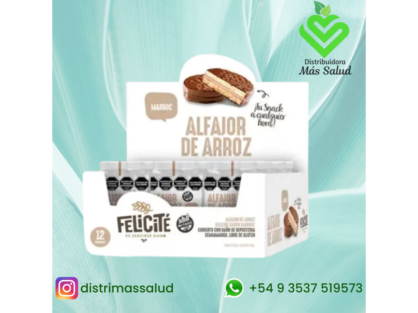 Alfajor de arroz Marroc x 23gr x 12 Ud.