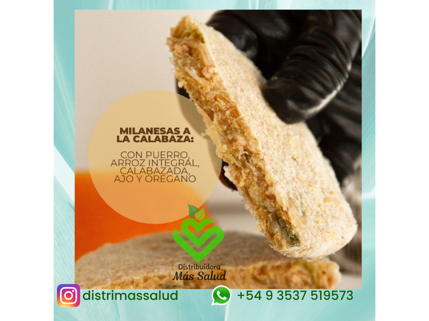 MILANESAS DE GARBANZOS  A LA CALABAZA CON PUERRO X 4 UD