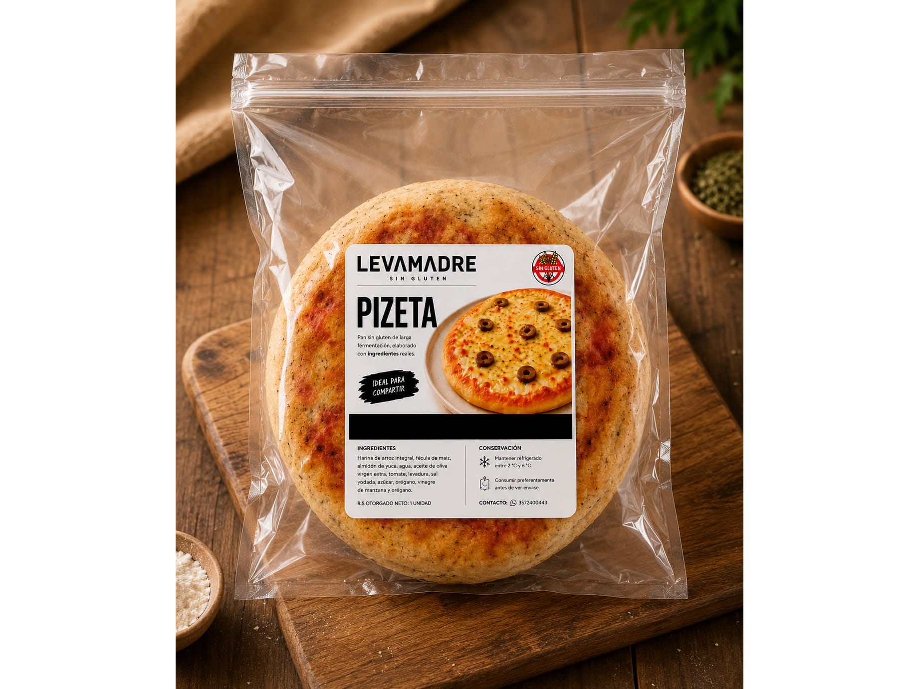 PIZZETA SIN GLUTEN X 2