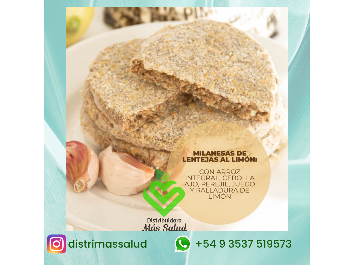 MILANESA DE LENTEJA AL LIMON CON MOSTAZA X 4 UD