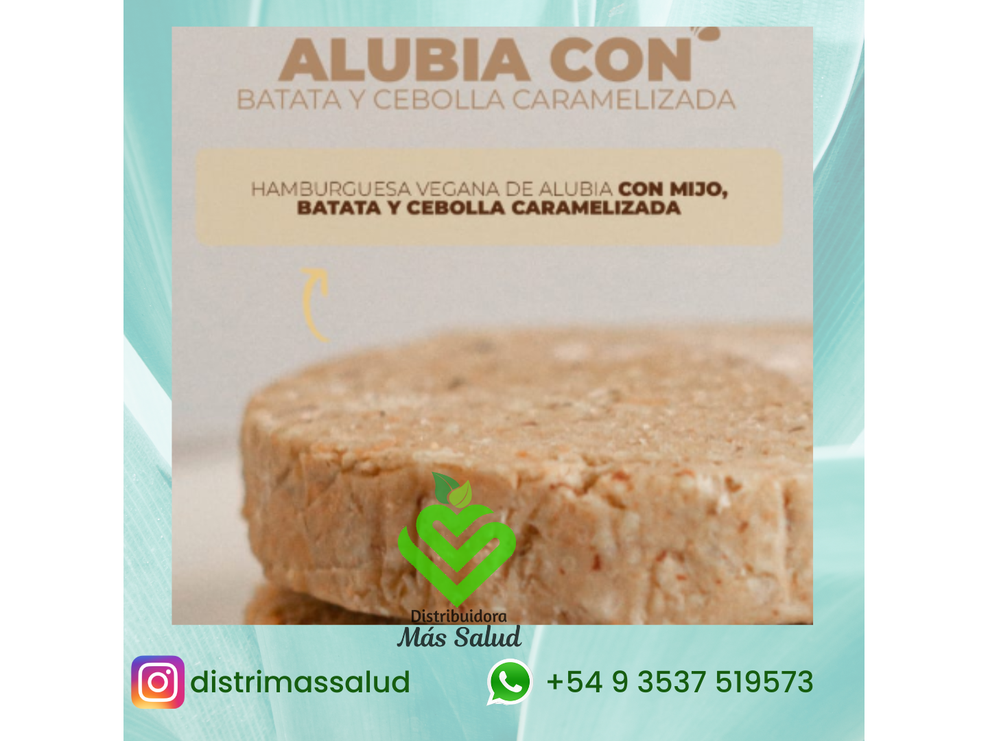 HAMBURGUESA VEGANA DE ALUBIA CON BATATA Y CEBOLLA CARAMELIZADA X 4 UD