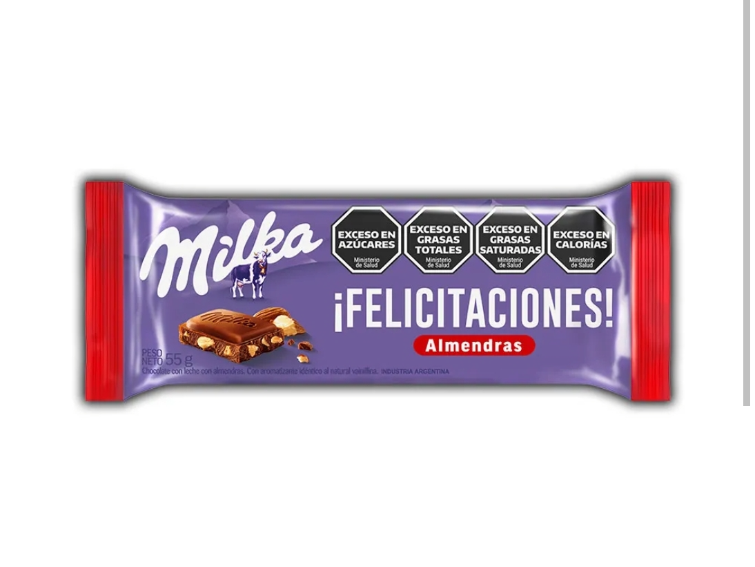 Milka almendra 55 gr