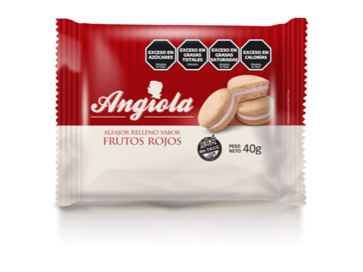 Alfajor Angiola mousse frutos rojos