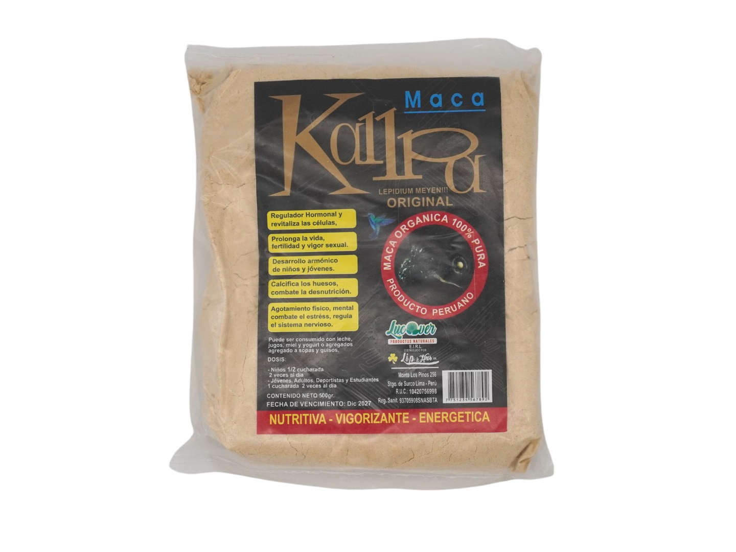 Kallpa Maca Negra Peruana Organica x 500gr