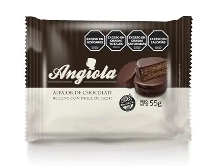 Alfajor Angiola chocolate con dulce de leche c/baño choc