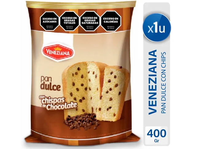 Pan Dulce con chips de chocolate Veneziana 400gr