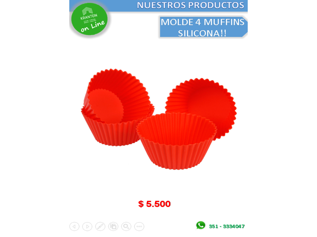 MOLDE X 4 MUFFINS SILICONA
