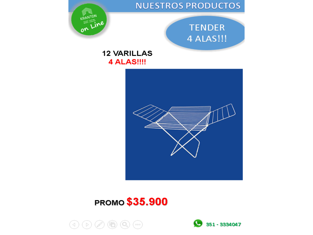 TENDER 12 VARILLAS 4 ALAS