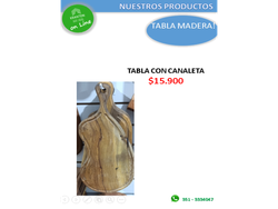 TABLA CON CANALETA MADERA