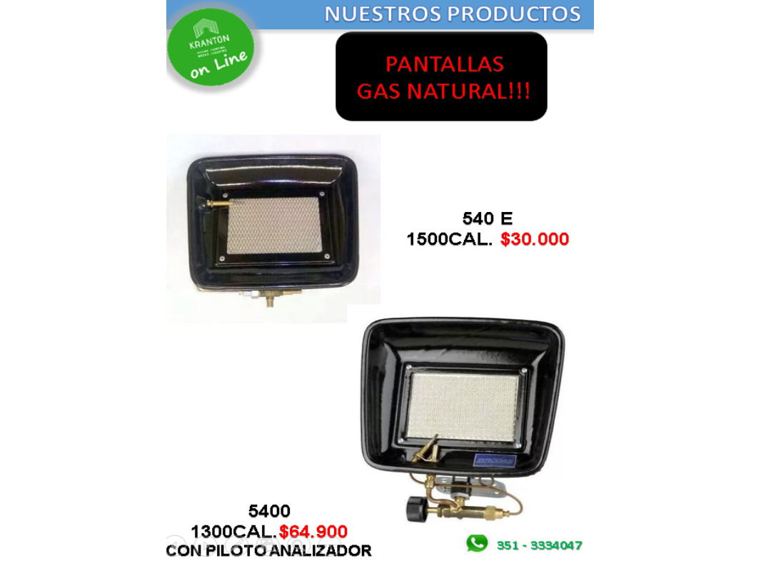 PANTALLAS GAS NATURAL