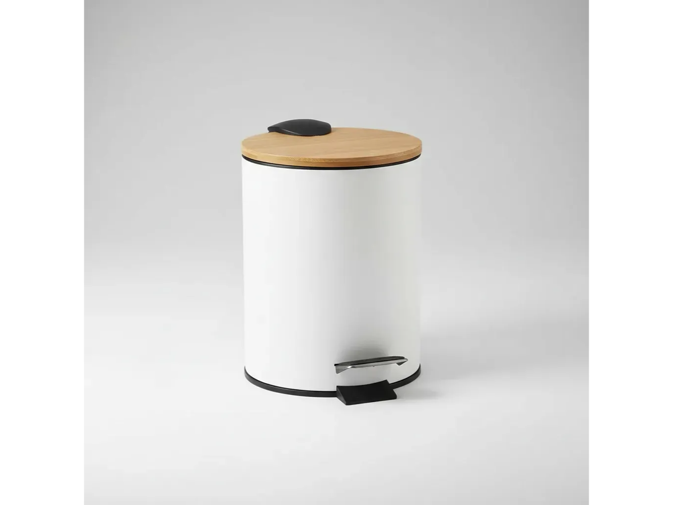 CESTO NEGRO/BLANCO TAPA BAMBU 3 LITROS
