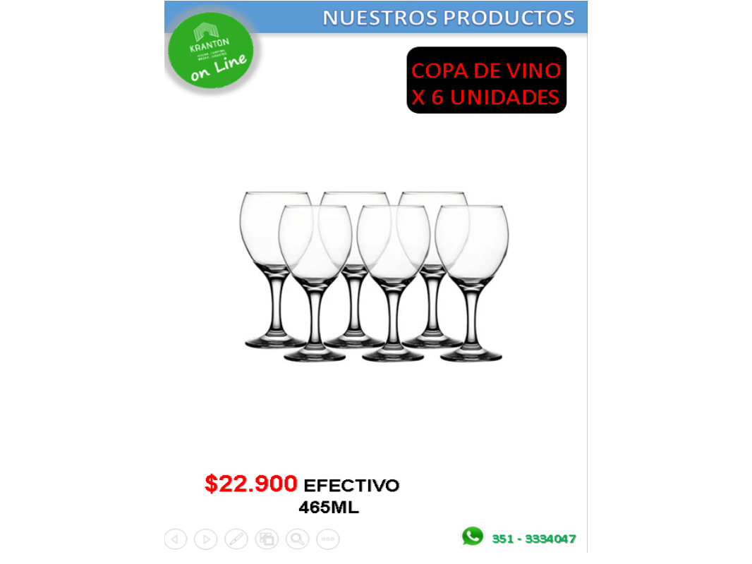 COPAS VINO X 6