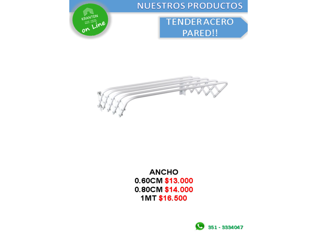 TENDER ACERO PARED