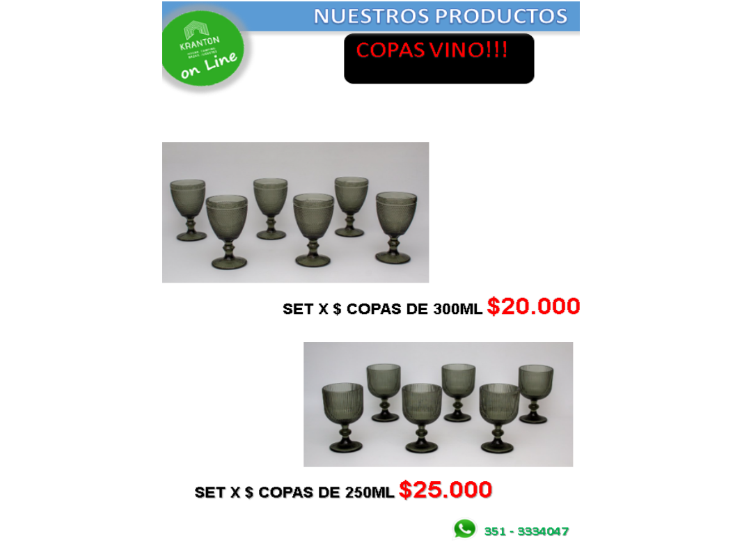 COPAS VINO X 6