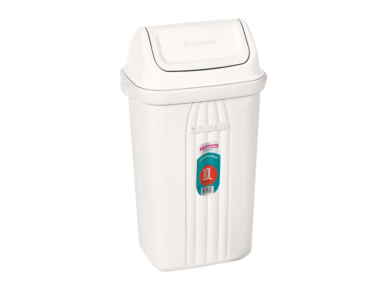 CESTO PLASTICO TAPA VAIVEN 10 LITROS