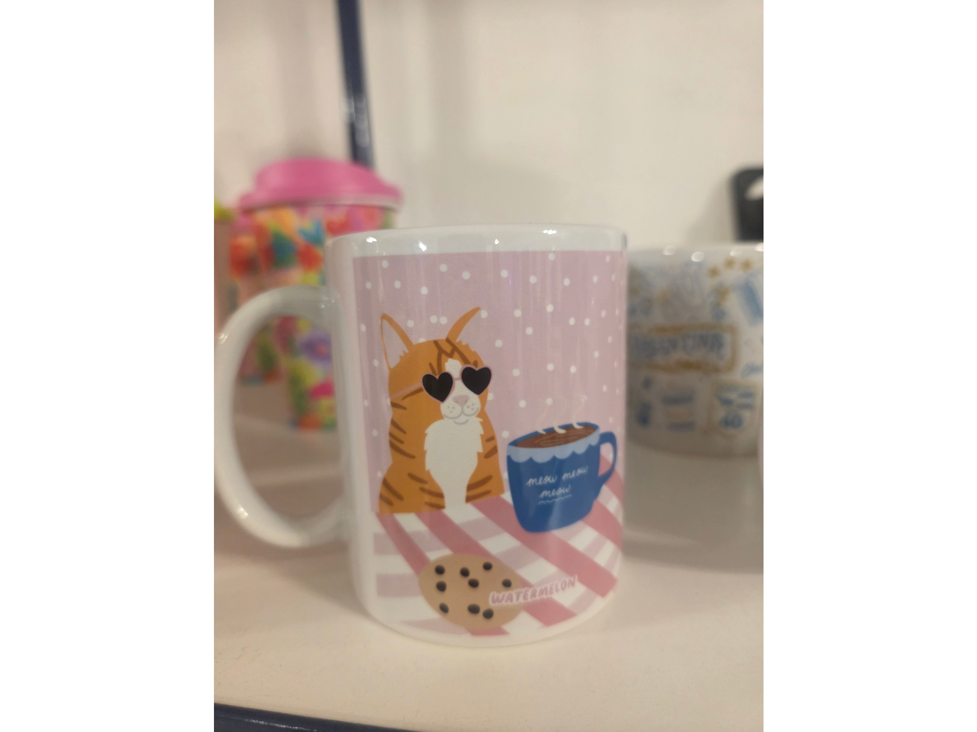 Taza gato con anteojos