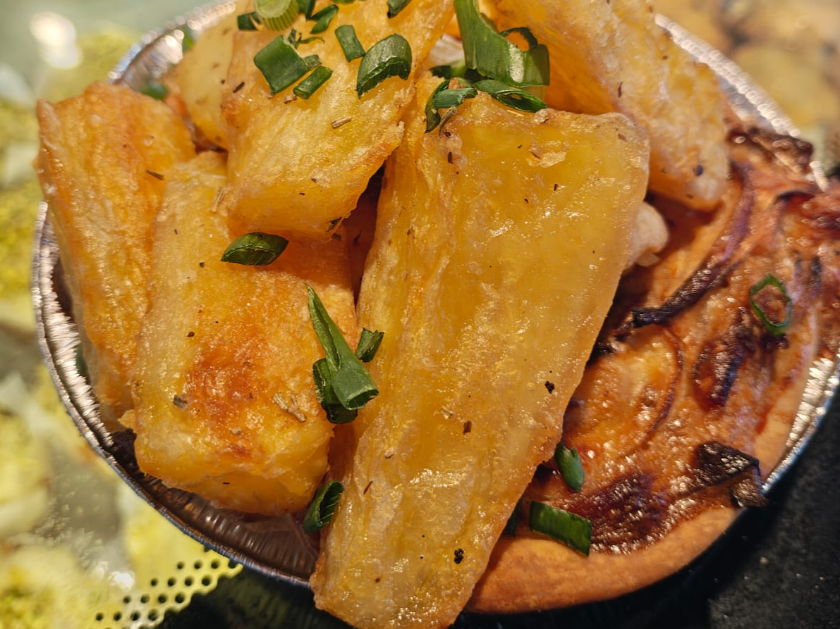 Tarta jamón crudo, cebolla y papas