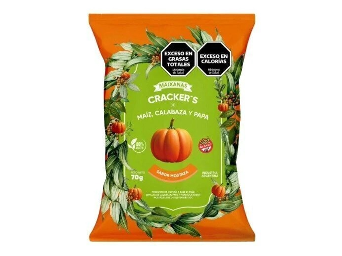 Cracker‘s de Maíz, Calabaza y papa. Sabor Mostaza (Copia)