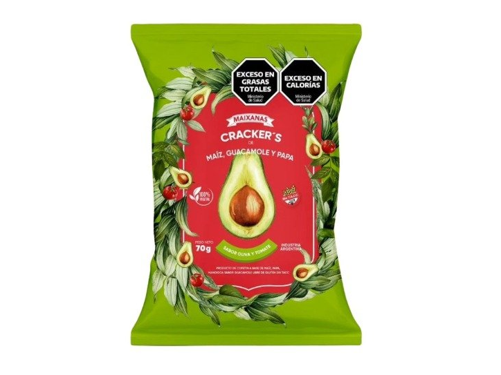 Crack er‘s de Maíz, Guacamole y Papa.  Sabor Oliva y Tomate. (Copia)