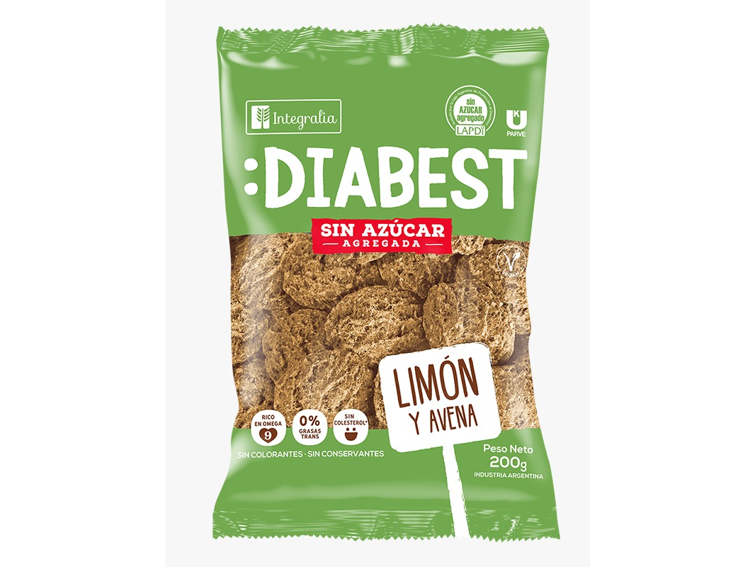 Galletas Diabest  de Limón y Avena. Sin Azucar Agregada