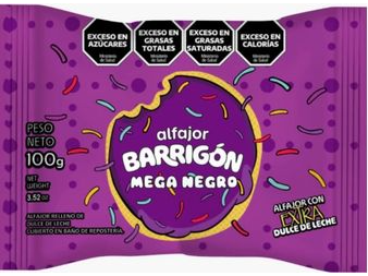 Alfajor Barrigón Mega Negro 100g. Blister x 7 unidades