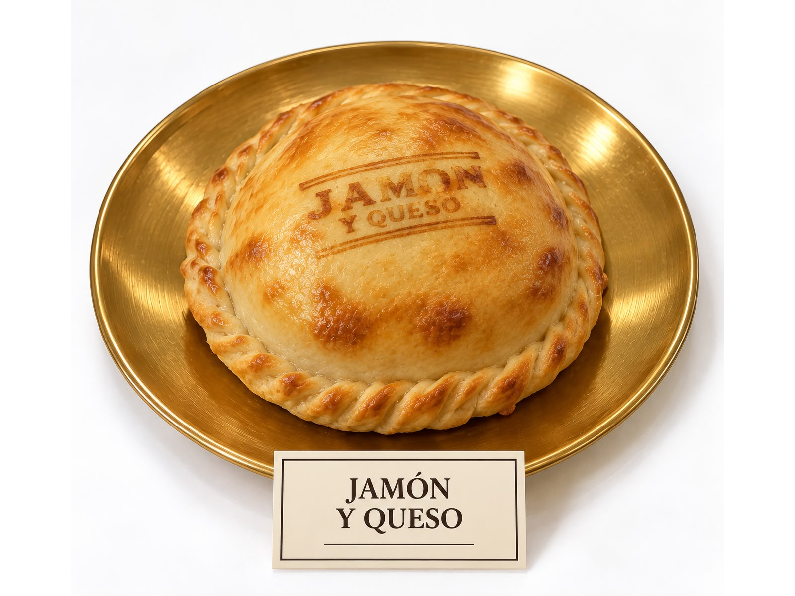 Tarta individual de jamón y queso