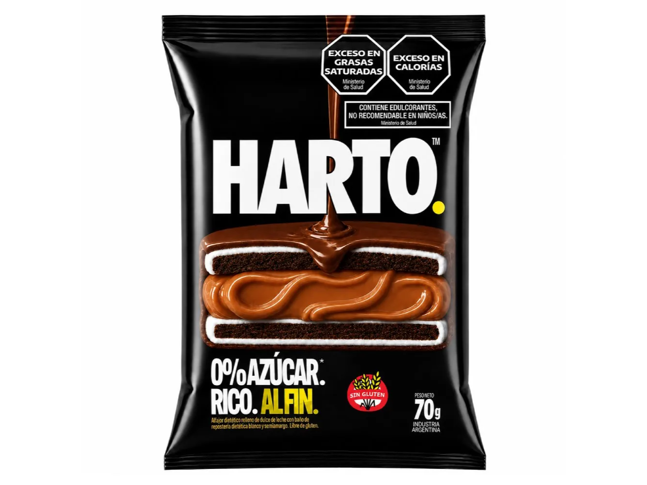 Alfajor Harto x 7 unidades Sin azucar agregada