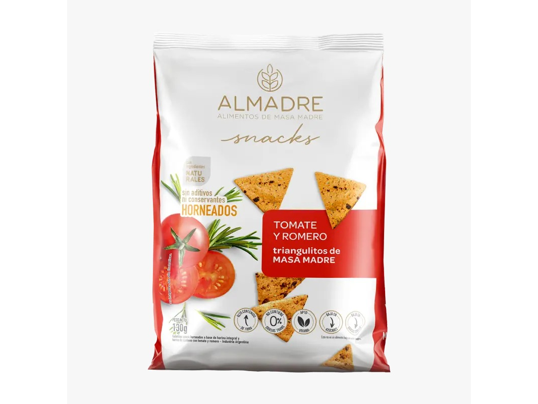 Triangulitos de Masa Mdre. Sabor Tomate y Romero