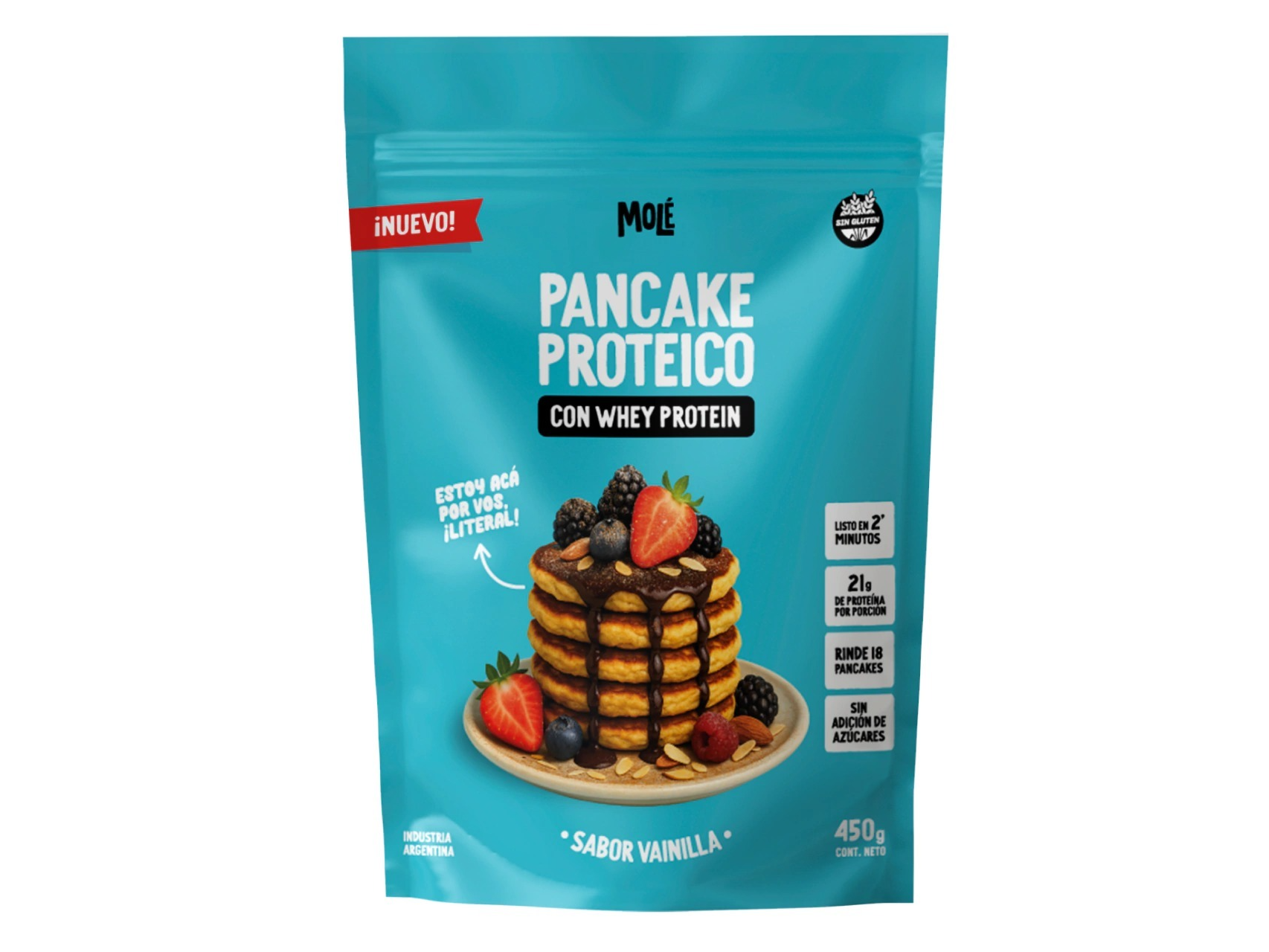 Pancake Proteico con Whey Protein. Sabor Vainilla.