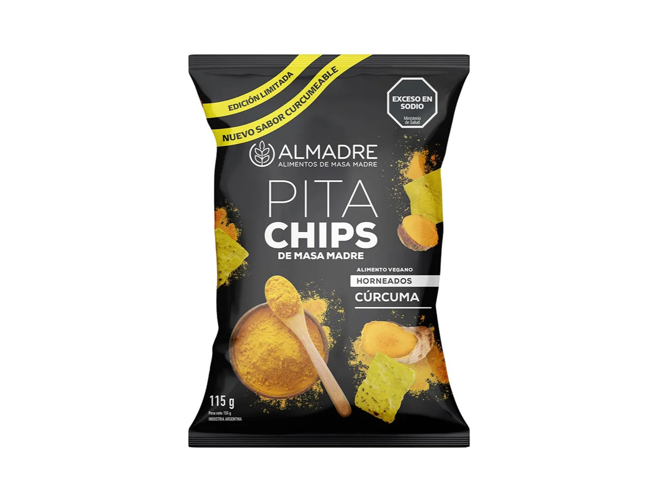 Pita Chip de Masa Madre Sabor Cúrcuma