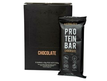 Protein Bar Vitalgy Sabor Chocolate 15g de Proteina x 10 unidades