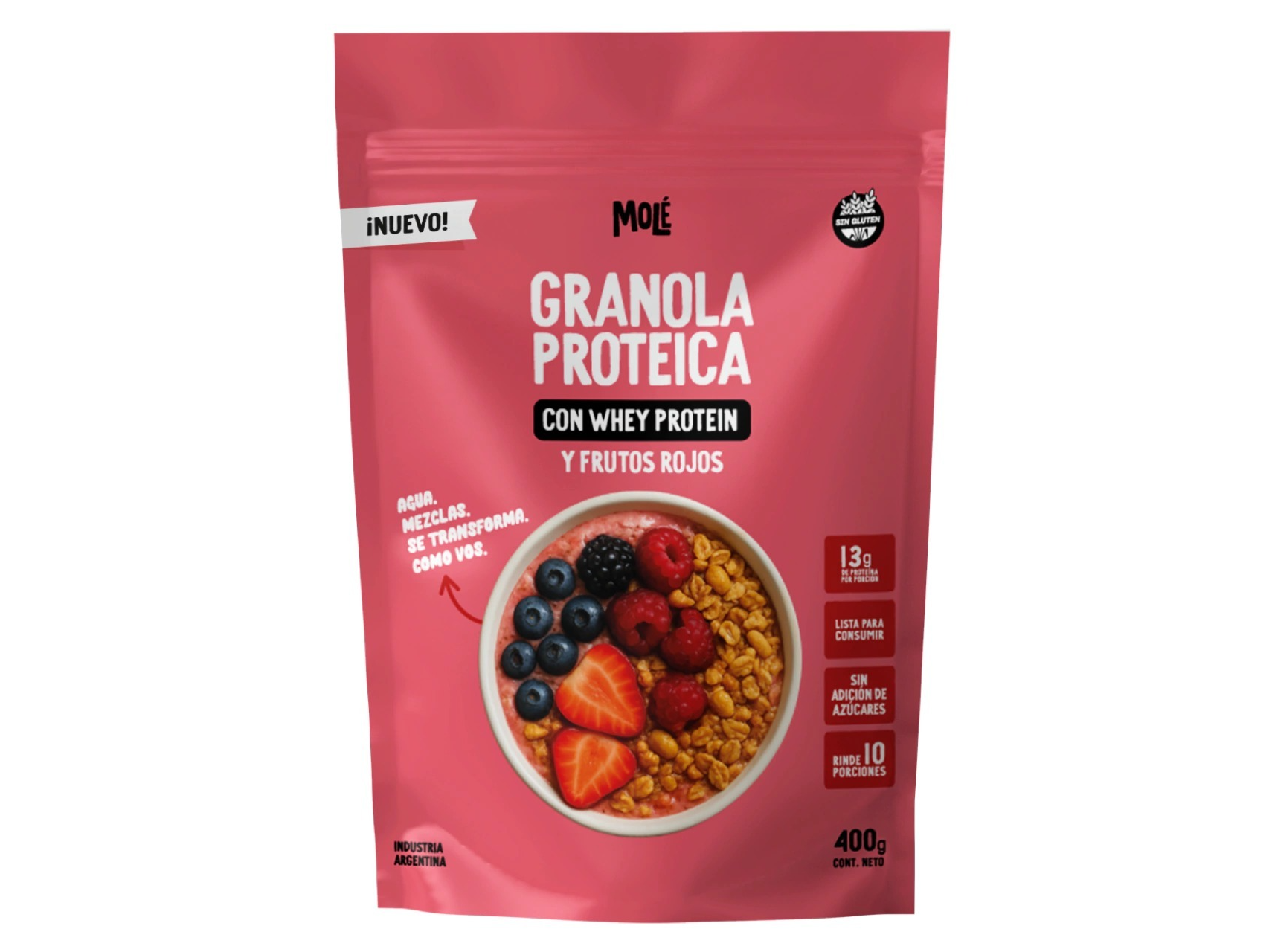 Granola Proteica con Whey Protein y Frutos Rojos