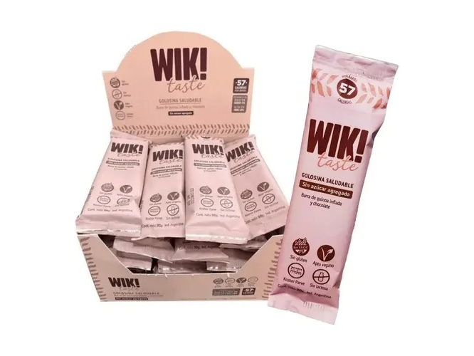 Barra de Quinoa Inflada y Chocolate Wik Taste x 20 unidades