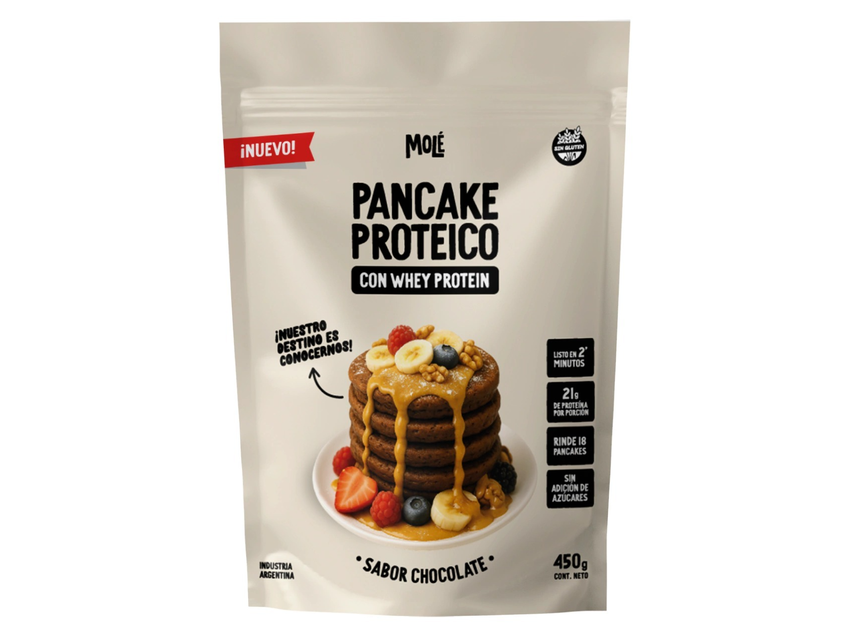 Pancake Proteico con Whey Protein. Sabor Chocolate.