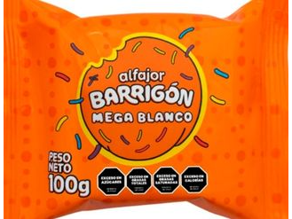 Alfajor Barrigón Mega Blanco. 100g. Blister x 7 unidades