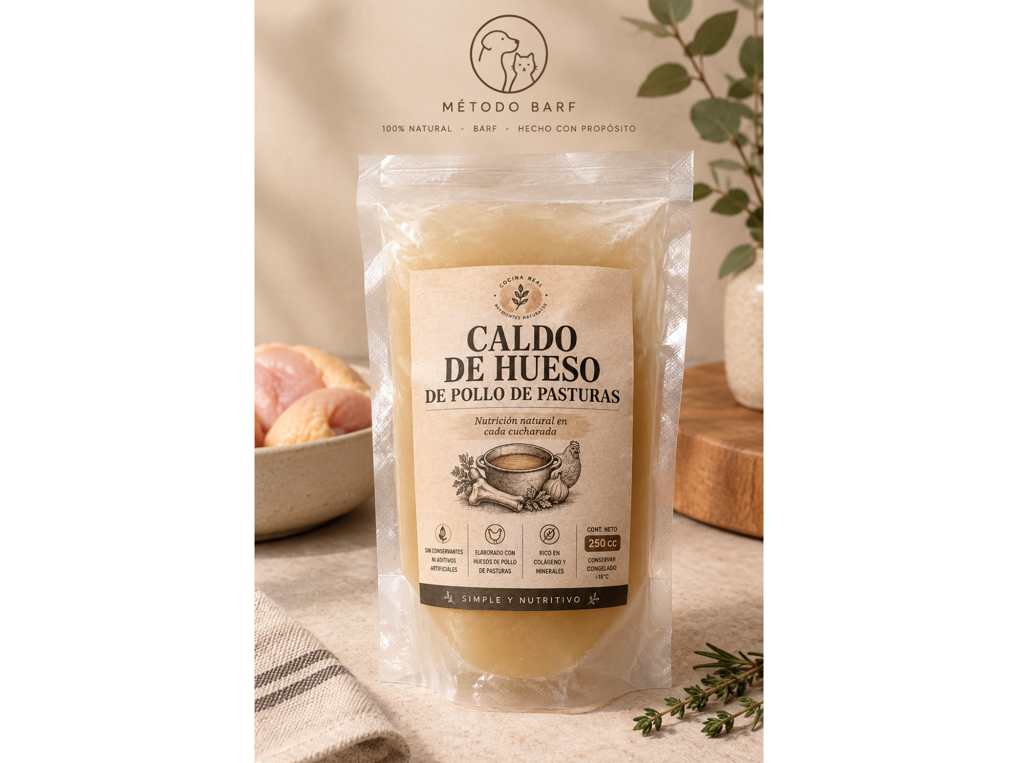 Caldo de hueso de pollo x 250cc