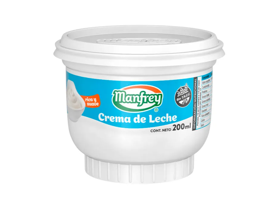 Crema de leche 200ml Manfrey