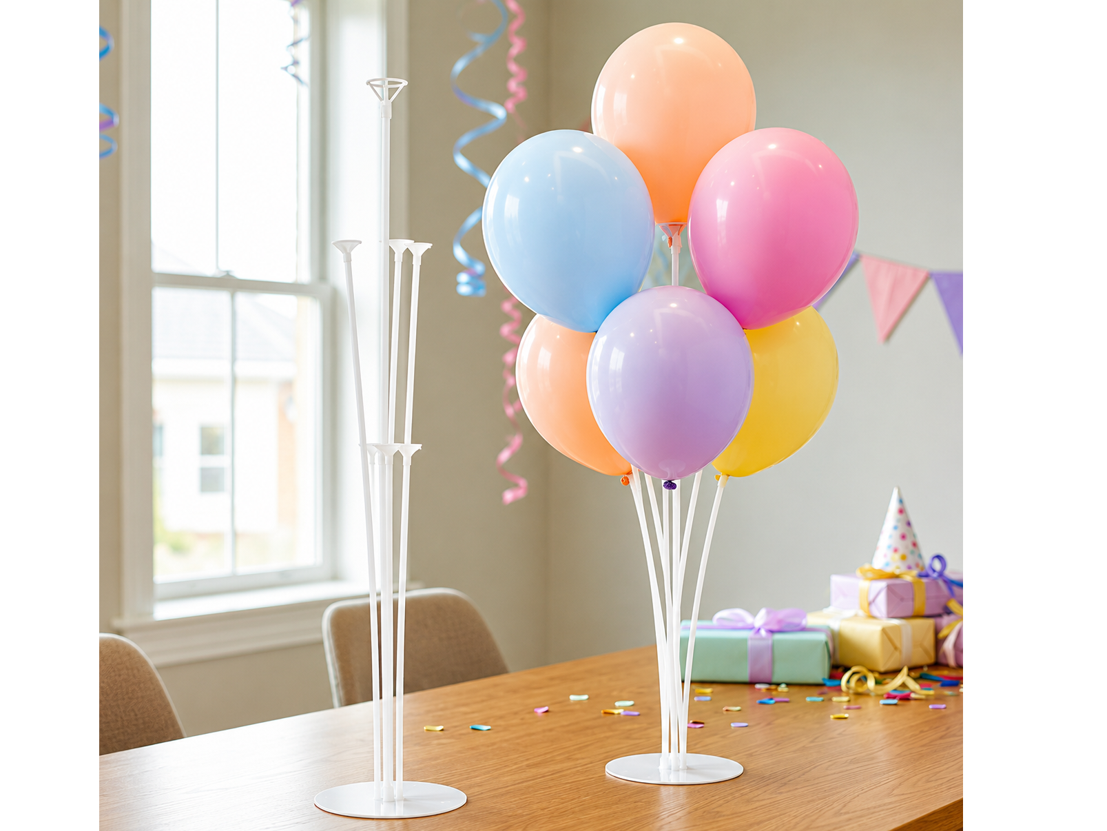 Base Soporte Transparente Porta Globos X7