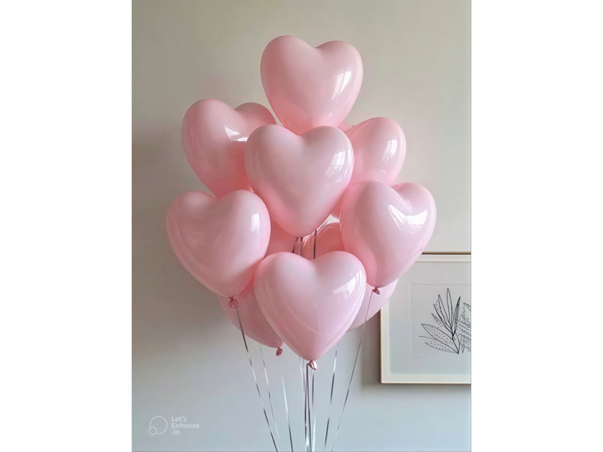 Globos Corazón Rosa X10